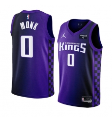 Men Sacramento Kings 0 Malik Monk Purple 2023 24 Statement Edition Swingman Stitched Basketball Jersey