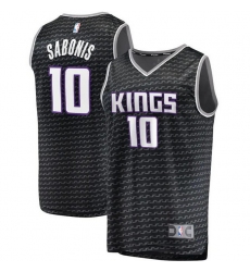 Men Sacramento Kings 10 Domantas Sabonis Black Stitched Basketball Jersey