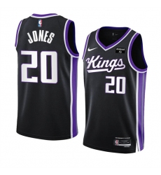 Men Sacramento Kings 20 Colby Jones Black 2023 24 Icon Edition Swingman Stitched Basketball Jersey