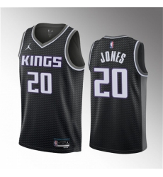Men Sacramento Kings 20 Colby Jones Black 2023 Draft Statement Edition Stitched Jersey