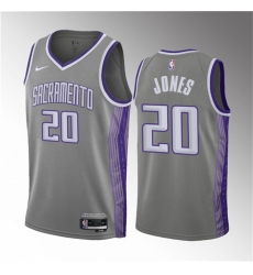 Men Sacramento Kings 20 Colby Jones Grey 2023 Draft City Edition Stitched Jersey