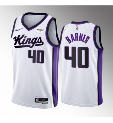 Men Sacramento Kings 40 Harrison Barnes White 2023 24 Association Edition Swingman Stitched Basketball Jersey