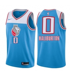 Men Sacramento Kings Tyrese Haliburton #0 Blue NBA Jersey