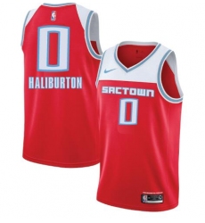 Men Sacramento Kings Tyrese Haliburton #0 Red White NBA Jersey