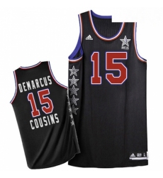 Mens Adidas Sacramento Kings 15 DeMarcus Cousins Swingman Black 2015 All Star NBA Jersey