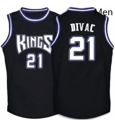 Mens Adidas Sacramento Kings 21 Vlade Divac Authentic Black Throwback NBA Jersey