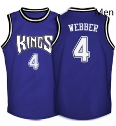 Mens Adidas Sacramento Kings 4 Chris Webber Authentic Purple Throwback NBA Jersey