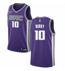 Mens Nike Sacramento Kings 10 Mike Bibby Authentic Purple Road NBA Jersey Icon Edition