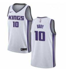 Mens Nike Sacramento Kings 10 Mike Bibby Authentic White NBA Jersey Association Edition