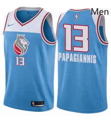 Mens Nike Sacramento Kings 13 Georgios Papagiannis Authentic Blue NBA Jersey City Edition