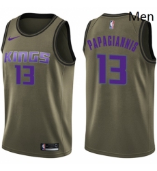 Mens Nike Sacramento Kings 13 Georgios Papagiannis Swingman Green Salute to Service NBA Jersey