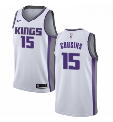 Mens Nike Sacramento Kings 15 DeMarcus Cousins Swingman White NBA Jersey Association Edition