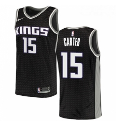 Mens Nike Sacramento Kings 15 Vince Carter Authentic Black NBA Jersey Statement Edition 