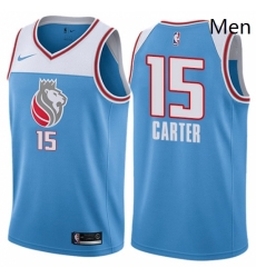 Mens Nike Sacramento Kings 15 Vince Carter Authentic Blue NBA Jersey City Edition 