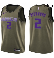 Mens Nike Sacramento Kings 2 Mitch Richmond Swingman Green Salute to Service NBA Jersey