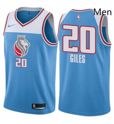 Mens Nike Sacramento Kings 20 Harry Giles Swingman Blue NBA Jersey City Edition 