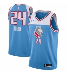Mens Nike Sacramento Kings 24 Buddy Hield Authentic Blue NBA Jersey City Edition