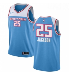 Mens Nike Sacramento Kings 25 Justin Jackson Swingman Blue NBA Jersey 2018 19 City Edition 