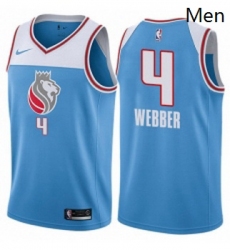 Mens Nike Sacramento Kings 4 Chris Webber Authentic Blue NBA Jersey City Edition