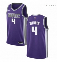 Mens Nike Sacramento Kings 4 Chris Webber Authentic Purple Road NBA Jersey Icon Edition