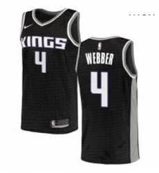 Mens Nike Sacramento Kings 4 Chris Webber Swingman Black NBA Jersey Statement Edition