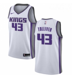 Mens Nike Sacramento Kings 43 Anthony Tolliver Swingman White NBA Jersey Association Edition