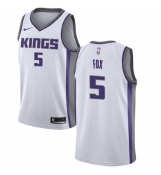Mens Nike Sacramento Kings 5 DeAaron Fox Authentic White NBA Jersey Association Edition 