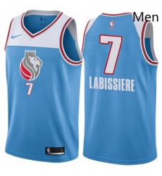 Mens Nike Sacramento Kings 7 Skal Labissiere Authentic Blue NBA Jersey City Edition 