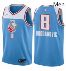 Mens Nike Sacramento Kings 8 Bogdan Bogdanovic Swingman Blue NBA Jersey City Edition 