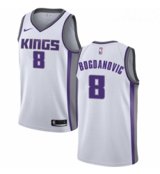 Mens Nike Sacramento Kings 8 Bogdan Bogdanovic Swingman White NBA Jersey Association Edition 