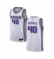 Mens Sacramento Kings 40 Harrison Barnes Authentic White Basketball Jersey Association Edition 