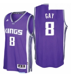 Sacramento Kings 8 Rudy Gay 2016 17 Seasons Purple Road New Swingman Jersey 