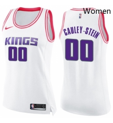 Womens Nike Sacramento Kings 0 Willie Cauley Stein Swingman WhitePink Fashion NBA Jersey 