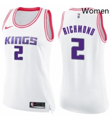 Womens Nike Sacramento Kings 2 Mitch Richmond Swingman WhitePink Fashion NBA Jersey