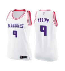 Womens Sacramento Kings 9 Cory Joseph Swingman White Pink Fashion Basketball Jersey 