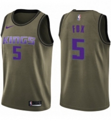 Youth Nike Sacramento Kings 5 DeAaron Fox Swingman Green Salute to Service NBA Jersey 