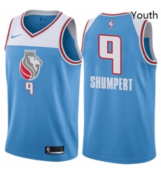 Youth Nike Sacramento Kings 9 Iman Shumpert Swingman Blue NBA Jersey City Edition 