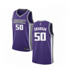 Youth Sacramento Kings 50 Caleb Swanigan Swingman Purple Basketball Jersey Icon Edition 