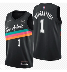 Men San Antonio Spurs 1 Victor Wembanyama 2021 Nike City Edition Stitched Basketball Jersey
