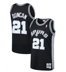 Men San Antonio Spurs 21 Tim Duncan Black 1998 99 Throwback Basketball Jersey
