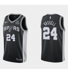 Men San Antonio Spurs 24 Devin Vassell Black Icon Edition Stitched Jersey