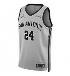 Men San Antonio Spurs  24 Devin Vessell Silver 2025 Statement Edition Stitched Basketball Jersey