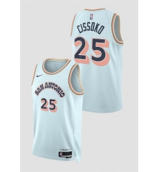 Men San Antonio Spurs 25 Sidy Cissoko Light Blue 2024 25 City Edition Stitched Basketball Jersey