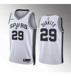 Men San Antonio Spurs 29 Mamadi Diakite White Association Edition Stitched Basketball Jersey