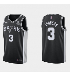 Men San Antonio Spurs 3 Keldon Johnson Icon Edition Black Stitched Jersey