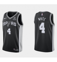 Men San Antonio Spurs 4 Derrick White Icon Edition Black Icon Edition Stitched Jersey