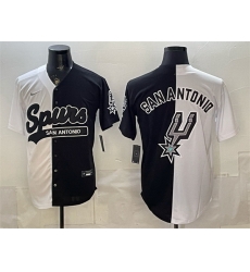 Men San Antonio Spurs Team Big Logo White Black Stitched Jersey