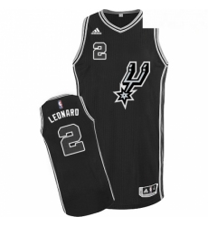 Mens Adidas San Antonio Spurs 2 Kawhi Leonard Authentic Black New Road NBA Jersey