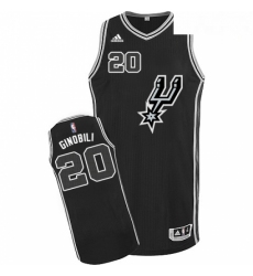 Mens Adidas San Antonio Spurs 20 Manu Ginobili Authentic Black New Road NBA Jersey