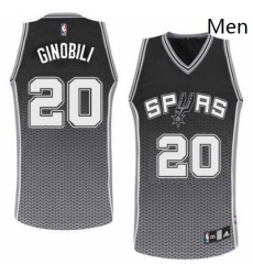 Mens Adidas San Antonio Spurs 20 Manu Ginobili Authentic Black Resonate Fashion NBA Jersey
